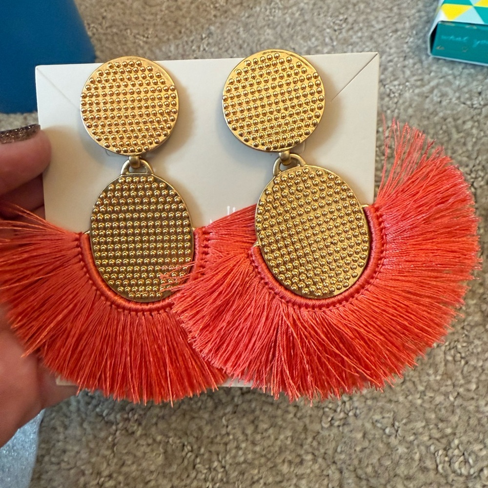 India Hicks Golden Fan Earrings